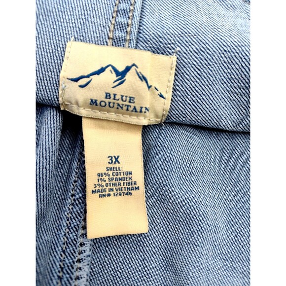 Blue Mountaiin Blue Jean Overalls Big Tall Men 3X Distressed Western Chore Work - Picture 13 of 15